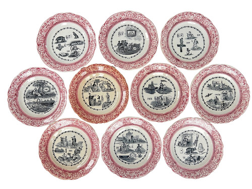 Assiettes rébus porcelaine - 10,