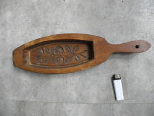 ANTIQUE french old EARLY FOLK HAND CARVED WOODEN BUTTER PRINT STAMP MOLD mould