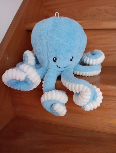 Peluche pieuvre bleu ciel - peluche,