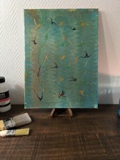 Peinture pouring 40*30 sur