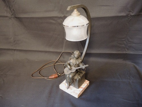 Ancienne lampe arlequin jouant - lampe,