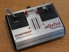 VINTAGE commande PLANEUR telecommande RC RADIO SIMPROP alpha contest GERMANY