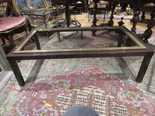 ancien grand pied de table basse metal laqué & laiton annees 70 design italien