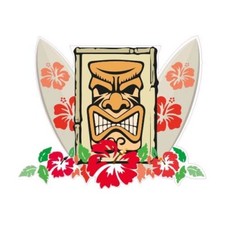 Tiki planche surf hibiscus - de,