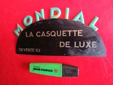 Publicité MONDIAL La Casquette Pub PBC no Plaque Émaillée Carton Publicitaire