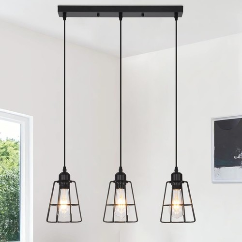 Suspension lustre noire 3 - lustre,