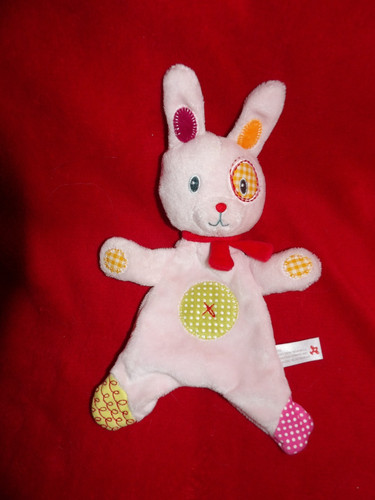 Doudou plat nicotoy lapin rose - doudou,