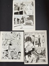 BD - 3 Planches originales type FUMETTI Auteurs à définir - Encre - année 60/70