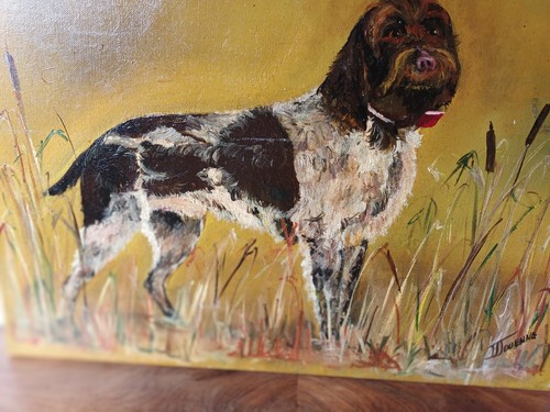 Huile sur toile - , chien