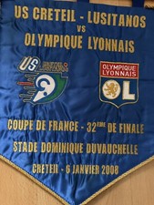 Football fanion brodé Créteil Lusitanos  v Olympique Lyonnais Coupe France 2008