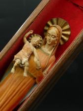 OB227-Autel de la Vierge à l'Enfant-Ancienne Navette de Tisserand -BELGIQUE 1940