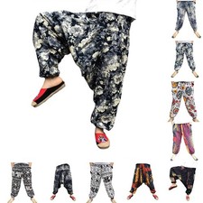 Pantalon Sarouel Ali Baba Homme Aladin Baggy Hippie Yoga Boho Décontracté