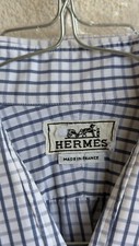 Hermès, chemise taille 43, boutons de manche clou de selle, coton, homme