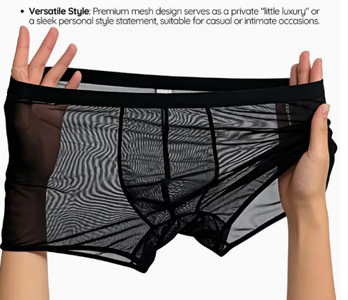 Boxer homme noir transparent