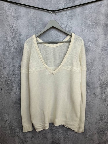 Pull crème col v tricot - pull,
