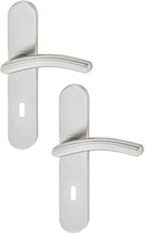 Häfele Ferrures de Porte Inox Mat Poignée de porte LDH 2184 Plaque Longue Porte