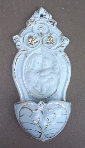 Ancien bénitier biscuit - ancien,