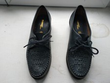 Chaussures femme en cuir bleu