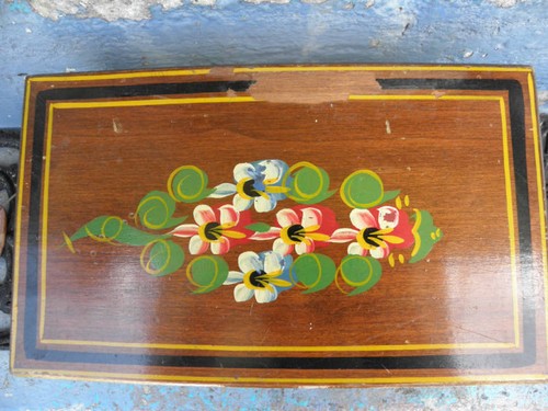 Vintage hand folk tole - folk, painted