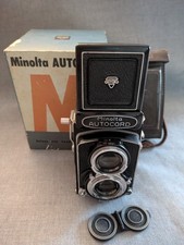 Minolta Autocord 6x6 Tlr Caméra à Film Couvre-Objectif Rokkor 75mm f3.5 Boîtier