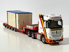 Remorque surbaissée Mercedes Actros + boîte basse en bois modèles de camions ...