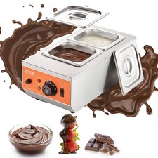 VEVOR Tempéreuse à Chocolat Fondoir à Chocolat en Inox 800 W 2 Cuves de 1,5 L