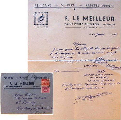 Courrier 1947 peinture - courrier,