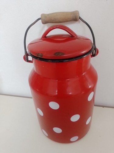 Ancien pot lait émaillée - pot,