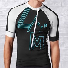 Reebok LesMills Cycle Maillot De Vélo Pour Hommes Noir/Blanc/Turquoise