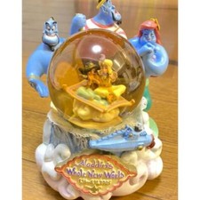Tokyo Disney Sea Aladdin Snow Globe Music Box Figurine Genie 2005 Limited NOB...