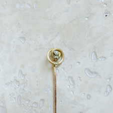 Ancienne Epingle à Cravate / Chapeau Perle Plaqué or Poinçon FIX