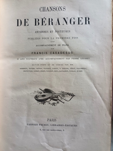 Chansons béranger - chansons, de