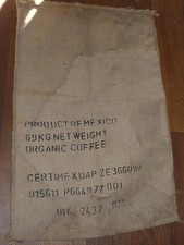 MEXICO mexique SAC de CAFE ORGANIQUE en TOILE de JUTE mexico DECORATION coffee