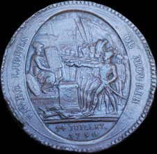 MEDAILLE de 5 SOLS MONNERON - 1792 - RARE & BELLE QUALITE TB++ !