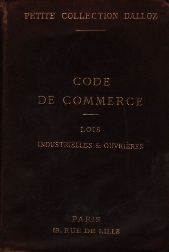 Code commerce 1908 - code, de