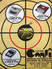 PUBLICITÉ DE PRESSE 1971 LES PRIX CONTI MACHINES DE BUREAU REMINGTON ROYAL