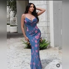 Zara FLOWY NECKLINE PRINTED DRESS