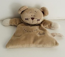 DOUDOU PLAT SOURIS TIAMO COLLECTION ECRU BEIGE GRELOT