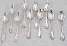 10 cuillères à moka, café, Art Déco, argent massif Minerve, bon état.