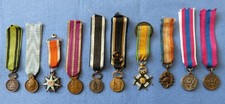 Dix médailles miniature  civiles et militaires