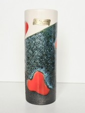 Elchinger Vase cylindrique en céramique étiquette magasin Paris vers 1960-70