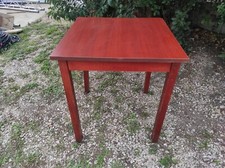 Table en bois carré marron - 70x70x76cm- Pied en pin facilement démontable