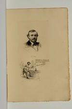 Gravure originale Portrait Theodore RIVIERE sculpteur Toulouse