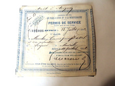 Billet train  PARIS LYON MEDITERANNEE permis de service 1882 SORGUES a MARSEILLE