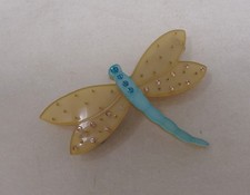 Peigne ancien - Barrette à cheveux vintage 1980's- Forme Libellule - France