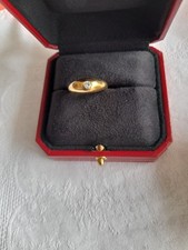 Bague chevalière en or 18K Jaune - diamant rond solitaire taille 54 Vintage 1980