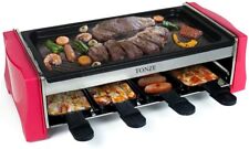 Appareil Raclette Portable 8 Pers Grill 8 Poelons Antiadhésif Spatule Bois 1100w