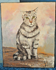 PFLEGER HUILE/TOILE CHAT RARE + CERTIFICAT AUTH.  COTE (JOUVE BONHEUR BARENTON)