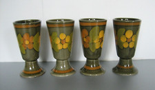 Lot 4 Mazagran faience émaillée Floral MBFA Pornic