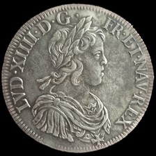 Écu Mèche Courte 1644 A Rose Louis XIV Sup